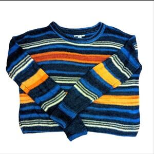 O'Neill Y2K Skater Style Daze Multicolor Striped Slouchy Relaxed Sweater